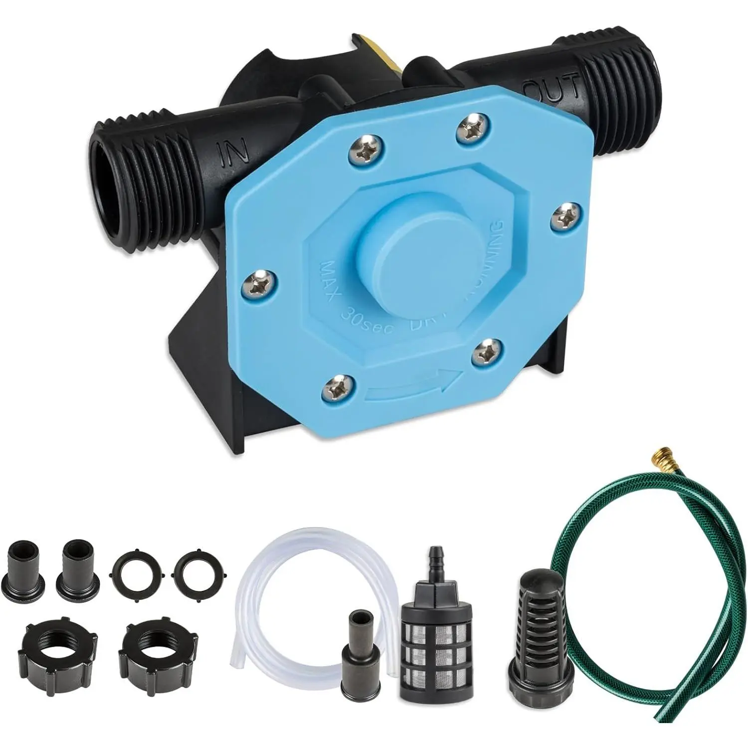Hand Drill Pump, 750GPH Drill Powered Water Transfer Pump with Water Hose, Oil Tube and Adapter, Manual Water Pump for Drill, Small Self-Priming Electric Drill Pump for Water, Diesel