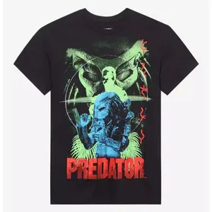 Men's Unisex Short-Sleeve Cotton Round Neck Top - 2-Sided Predator Print, Breathable, Casual, Comfortable, Easy to Coordinate
