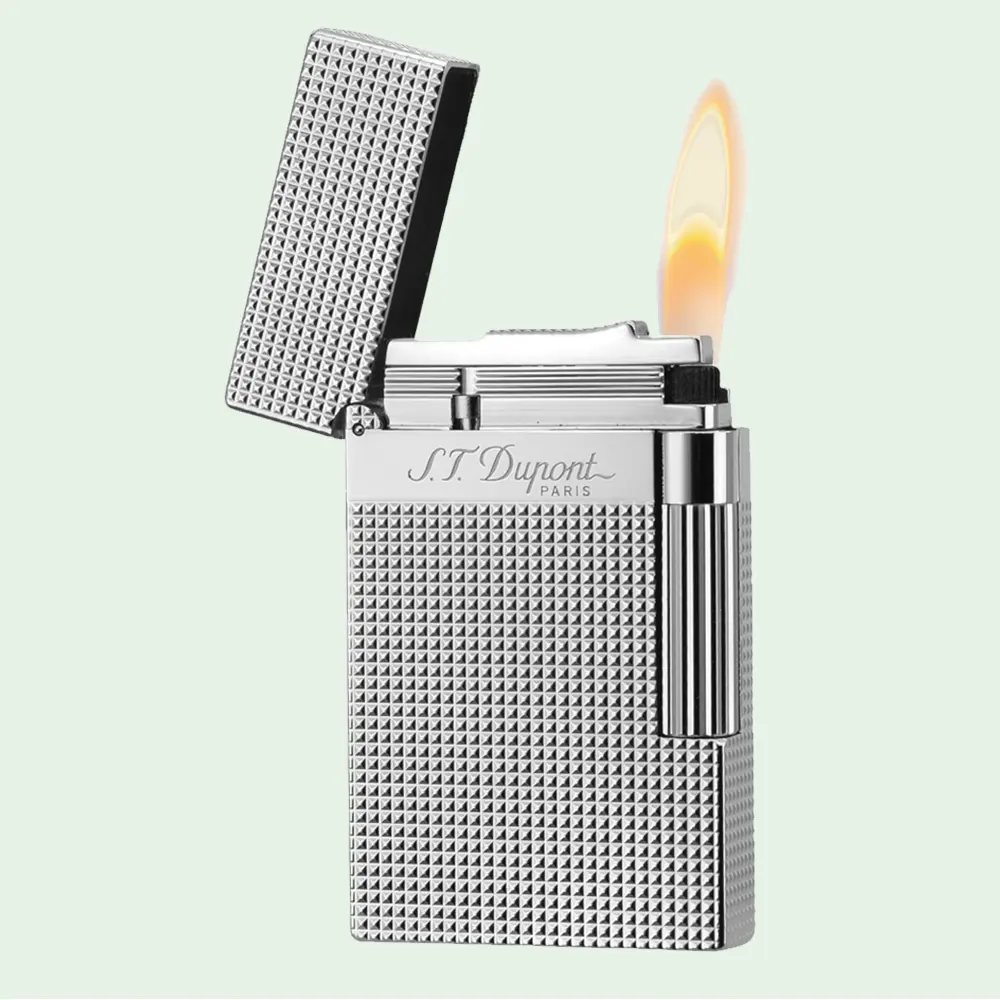[Classical] Diamond Engraved Silver Guilloche DPT old fashined Lighter 140g best gift for him Home