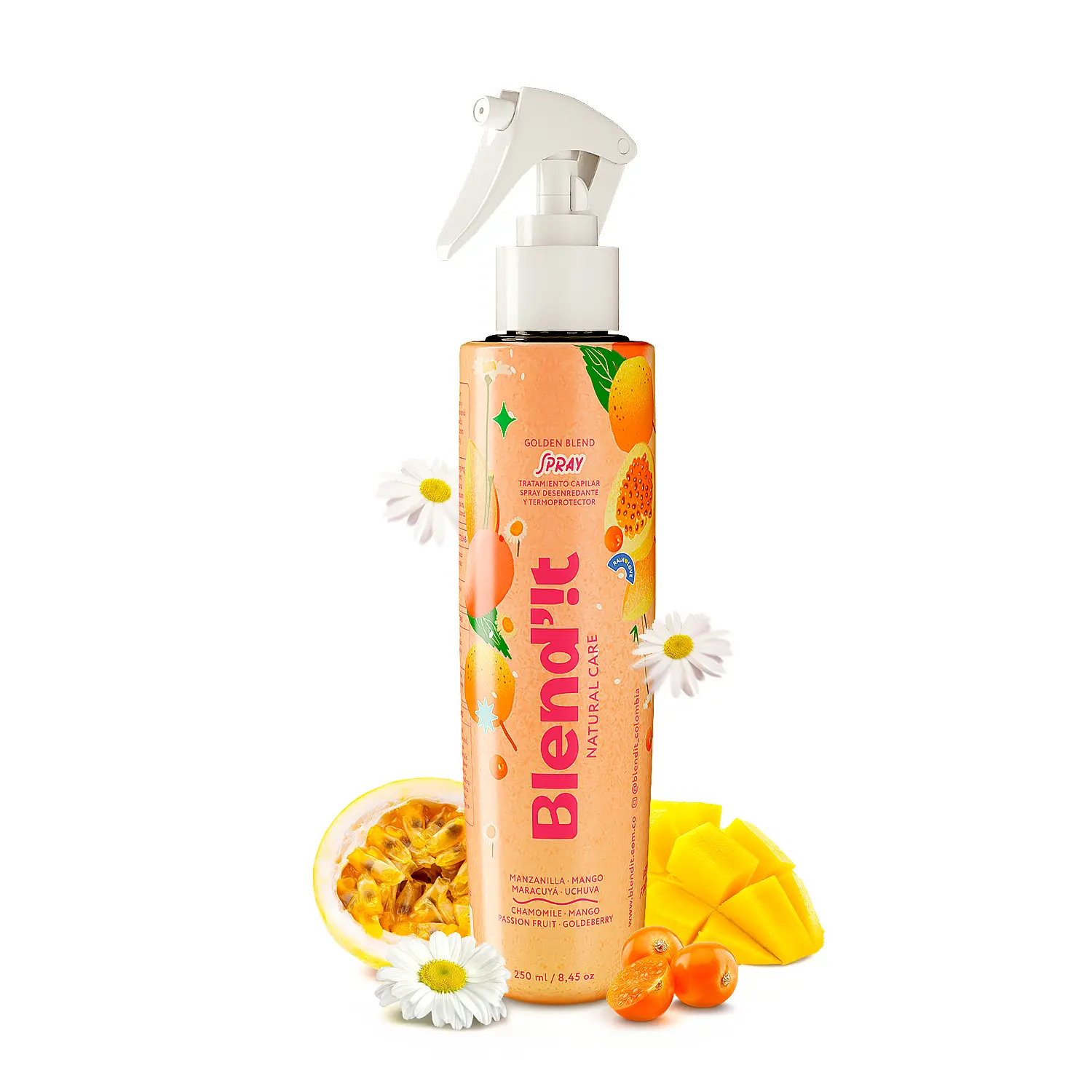 BLENDIT Hair Detangler Spray for Kids & Women - Daily Leave-In Conditioner & Frizz Control Mist with Chamomile & Fruit Extracts for Babies, Toddlers & Adults