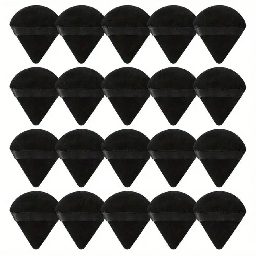 Viral Triangle Powder Puff Set (10PCS) – Soft Velour Makeup Puffs for Loose & Pressed Powder, Foundation & Setting – Finger Strap Beauty Blender Alternative for Flawless Baking, Under Eye Setting & Full Face Makeup