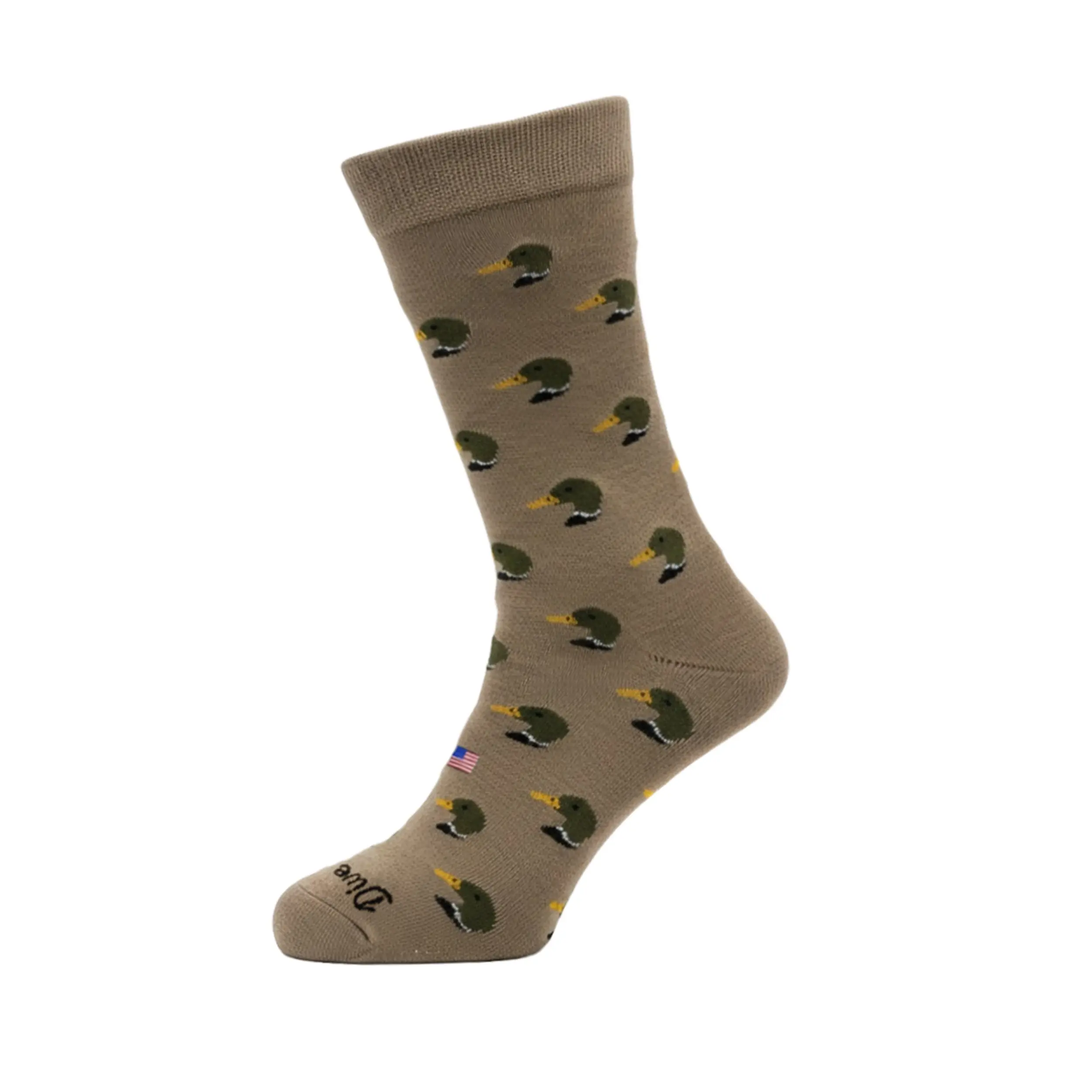 Shot Callers Men's Large Knit Polyester Classic Breathable Blue-Winged Teal Graphic Socks - Smooth, Office & Daily Wear Casual Menswear Socks