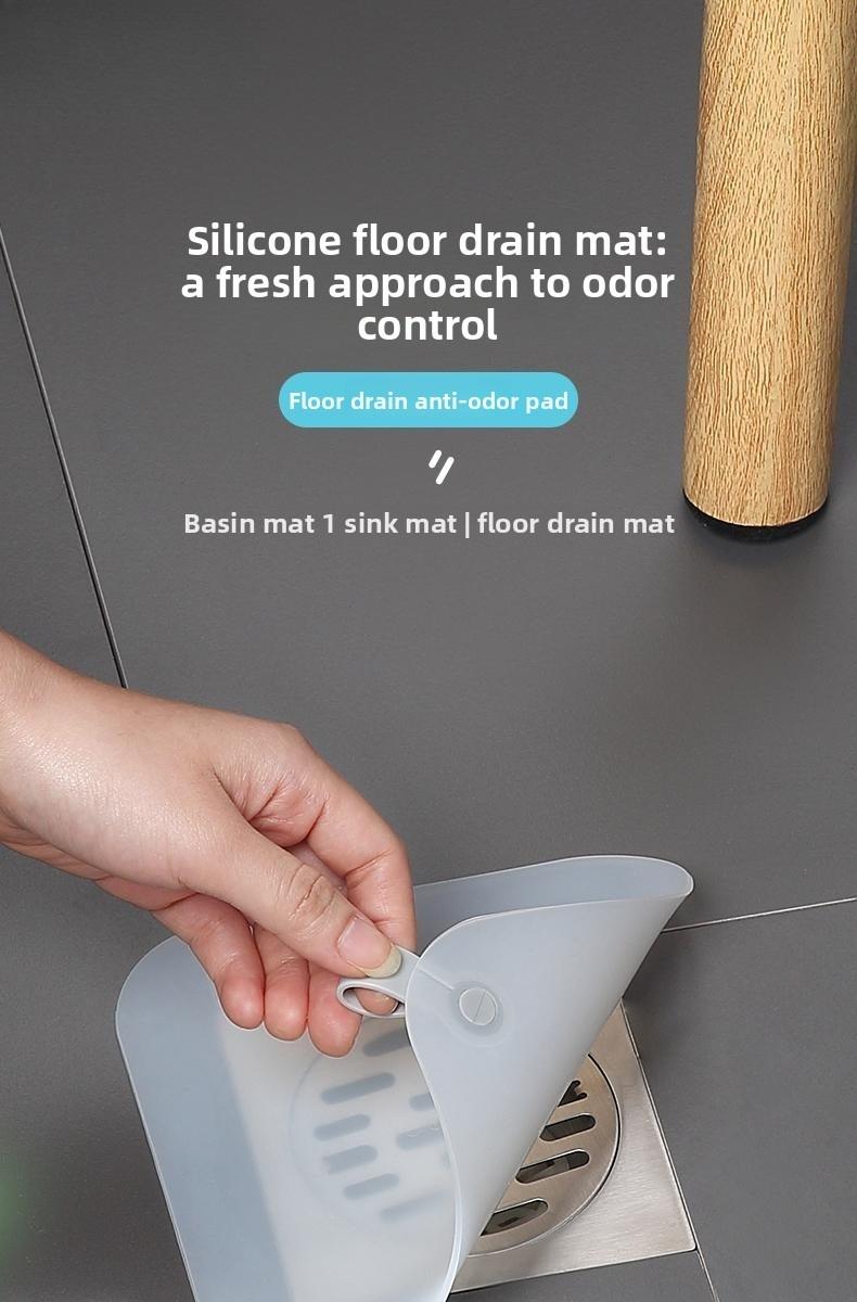 Drain Cover - Bathroom Underfloor Drain Odor Prevention and Deodorization Device - Insect Repellent Drain Outlet Sealing Silicone Pad - Bathroom
