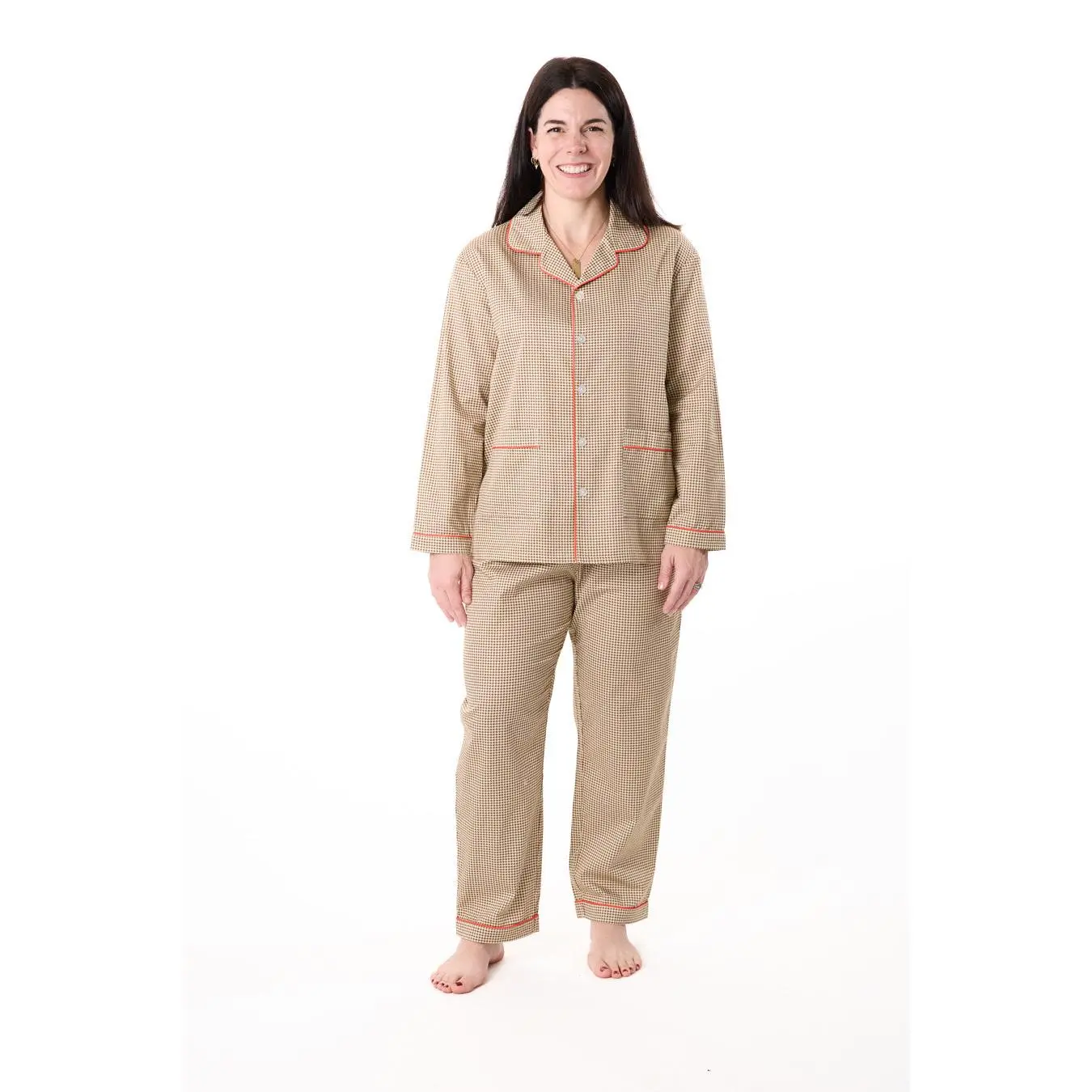 Houndstooth Tailored Flare Women's Pajama Set