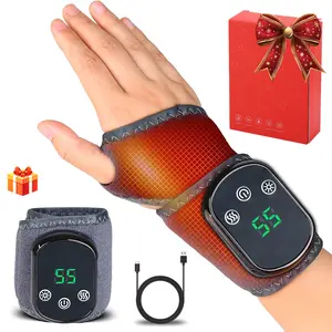 Electric Heated Wrist Massager, 1 Count 3 Modes Vibration & 5 Temperature Adjustment Wrist Massage Wraps, USB Rechargeable, Suitable for Women & Men