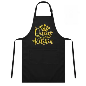 Kitchen cooking Apron  for women Queen of the kitchen adjustable with 2 pockets,water resistent gifts for mom, wife, girlfriend  mother's day, birtday  christmas