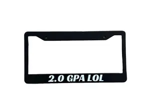 2.0 GPA LOL custom frame - Black License Plate Holder  With Bold Text Design