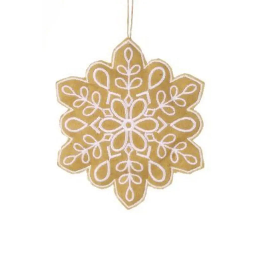 Felt Embroidered Snowflake Ornament