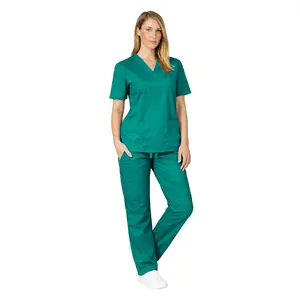 M&M SCRUBS Women’s Medical Scrub Set V-Neck Scrub Top and Straight Leg Pants with Pockets Soft Poly Cotton Nursing Uniform Comfortable Hospital Workwear for Nurses Doctors CNA