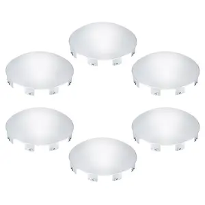 Chrome Hub Cap Covers for Semi Truck 6 Uneven Notched - for Front Wheel 8.9" Hub Caps, Lip 0.9" with Pre-Installed Clips Dome Metal for Semi Truck Hub Caps, 6 Pack
