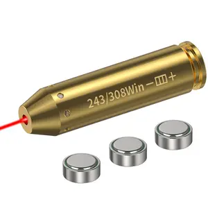 1pc, 243.308Win Caliber Calibrator, Red Laser Aperture Sight, Enhances Shooting Ability, Saves Training Time And Cost, Improves Calibration Accuracy, Quick Zeroing Sight, Made Of Brass, Gold-plated Appearance Exquisite, Reusable Iron Box Packaging