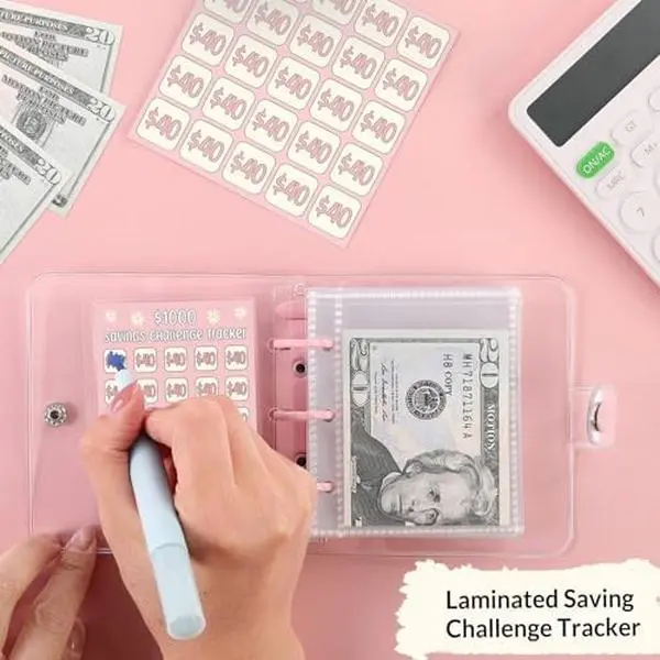 GoalBinder Essential: $1,000 Savings Challenge Binder Mini Edition, Convenient A8 Personal Finance Organizer, Compact and Reusable Money Saving Binder, Engaging and Educational Financial Tool for All Ages