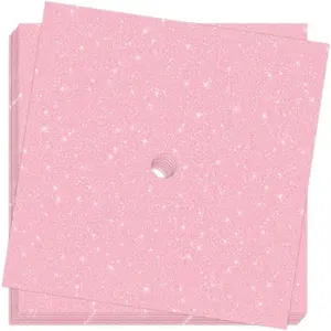 10 Pieces Graduation Cap Decorations Graduation Cap Topper Glitter Blank Grad Caps Decorations(Pink)