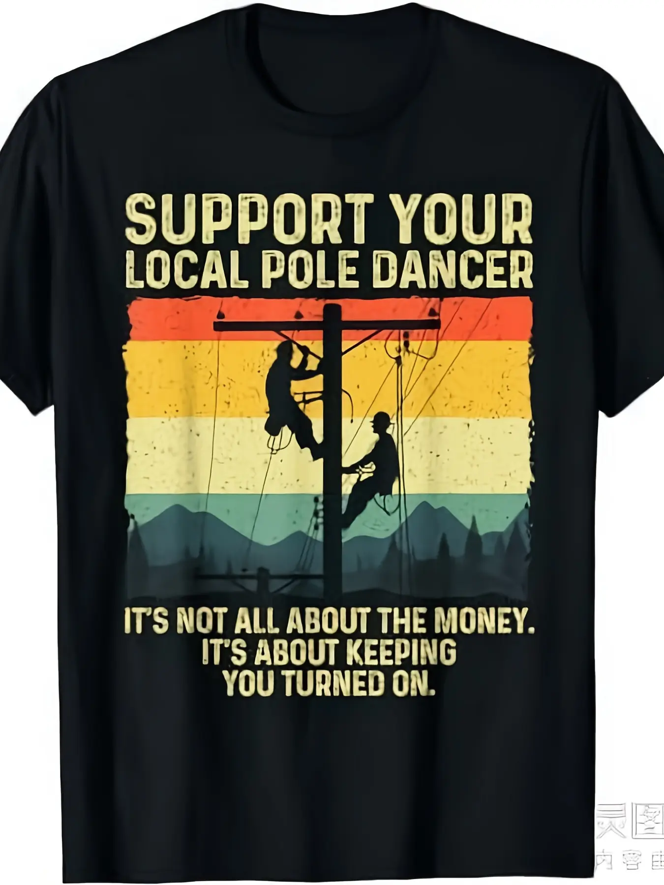 Funny Lineman Design for Electrician Men Electrical Lineman T-ShirtSame style for men and women  summer short-sleeved printed T-shirt pure cotton 220G