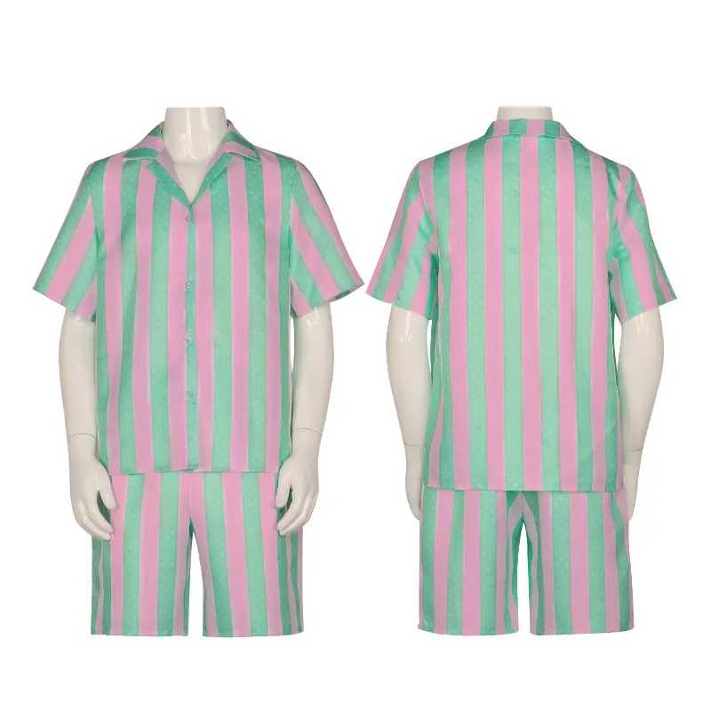 Pink stripe pattern set (top+shorts)
