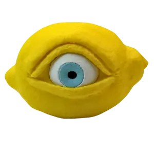 Plush Decorative Eye Pillow, Yellow with Blue Iris, 3.85 x 2.5 Inches, 2 Ounce, Round Cushion