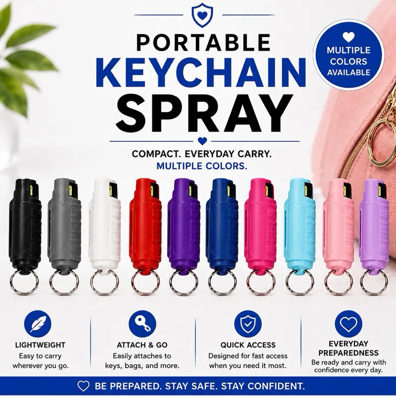 Portable Keychain Spray | Compact Everyday Carry | Multiple Colors