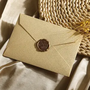 Cloth Envelope Wax Seal Set, Handwritten Love Letters for Boyfriend Girlfriend, Birthday Greeting Cards, Includes 5 Envelopes + 5 Seals