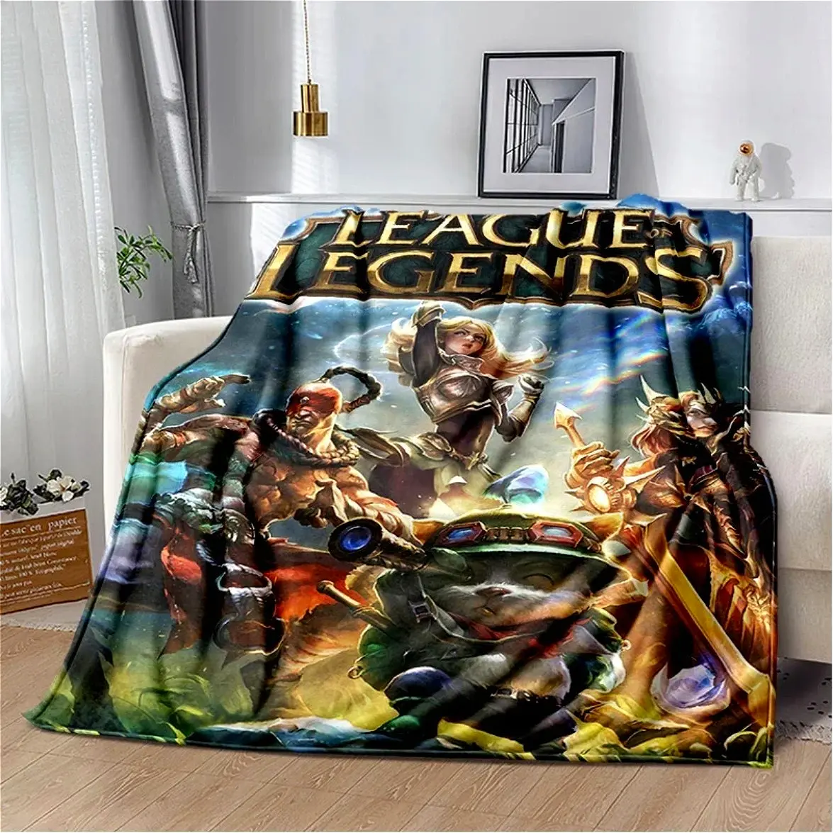 LOL Jinx 29-Style Cartoon Flannel Throw Blanket, Soft Game Blanket for Home Bedroom Bed Sofa, Toddlers-Infant Kid Gift Cover for Travel