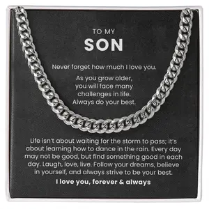 Inspirational Gift For Son, To My Son Necklace Gift, Son Birthday Graduation Gift, Meaningful Jewelry for Son from Mom or Dad