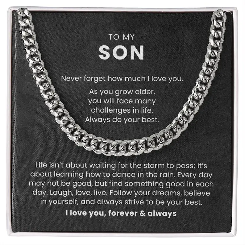 Inspirational Gift For Son, To My Son Necklace Gift, Son Birthday Graduation Gift, Meaningful Jewelry for Son from Mom or Dad