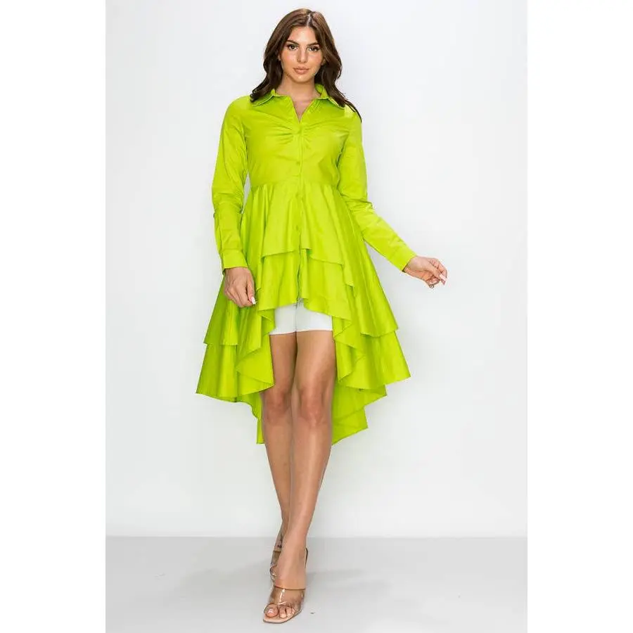 High Low Peplum Button Down dress - TikTok Shop High Low Peplum Button Down dress - TikTok Shop