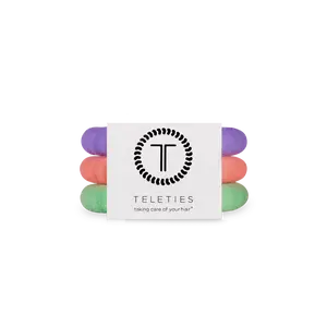 TELETIES - Color Rush Small Nylon Hair Ties - Pack of Three - Curl Friendly