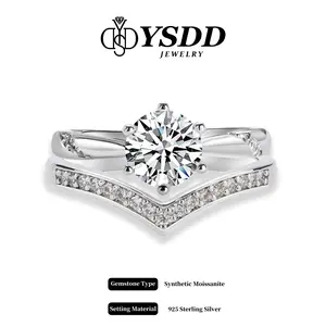 【#430 Today's Special】Classic Six-prong Engagement Ringvvs Synthetic Moissanite Rings in 925 Sterling Silver 1/2CT