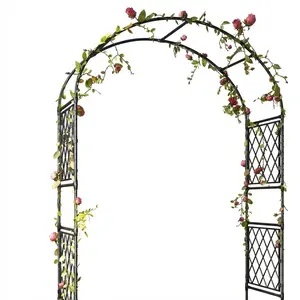 Garvee - Garden arch with plastic mesh, iron and PE climbing plant support, anti-corrosion, outdoor garden decoration, 2 sizes available: 150x40x220 cm and 120x40x220 cm