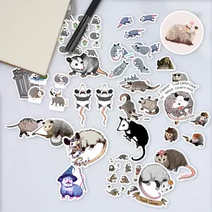 Stickers Pack 20 Pcs Opossum Bumper Aesthetic Vinyl Waterproof Guitar Laptop Bottle Skateboard Water Colorful Bike Car Luggage