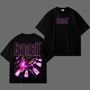 Vintage Gambit Graphic T-Shirt X-Men MCU, Superhero Comic Tee, Retro Comic 90s Y2K Aesthetic Neon Purple Graphic Tee, Classic Streetwear Shirt for Comic Fans