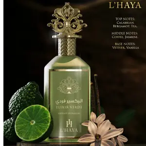 L'Haya Elixir Verde Extrat de Perfum 100ml - Calabrian Bergamot Tea Coffee Jasmine Vetiver Vanilla Scent