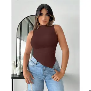 Tank Hem s Women tiktok SXY Summer Asymmetrical Top