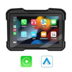 5 Inch Motorcycle Vehicle Wireless Carplay & Android Auto, Ip67 Waterproof Touchscreen, GPS Navigation, Bluetooth-compatible, Voice Control, Fast Release Design