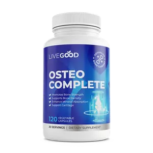 LiveGood Osteo Complete | Advanced Bone & Joint Support | Calcium + Glucosamine + Silica | Vegan, Non-GMO, Gluten-Free | 120 Veg Capsules