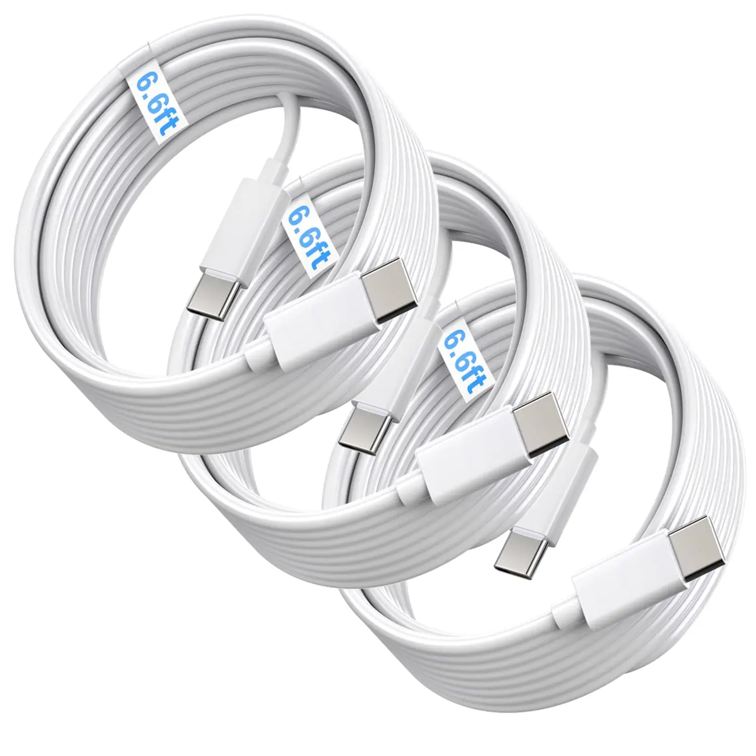 60W  6ft USB C to C Fast Charging Cable, iPhone 17 Type C Charger Cord for Samsung Galaxy, Apple iPhone 15 16 17/Pro/Pro Max/Plus, iPad, Air5, Android