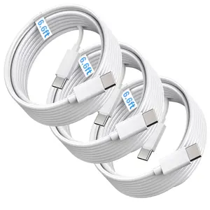 60W  6ft USB C to C Fast Charging Cable, iPhone 17 Type C Charger Cord for Samsung Galaxy, Apple iPhone 15 16 17/Pro/Pro Max/Plus, iPad, Air5, Android