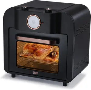 Commercial Chef Air Fryer Multi-Oven, 17-QT Multifunctional & Multi Level Air Fryer with Bake, Broil, Roast, Warm & Toast for Rotisserie Chicken, Pizza & More, 1500 Watt, CHMO17B, Black