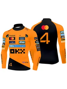 Oscar Piastri 81 Mock Neck Compression Shirt Men's Norris 4 Racing Fans Top Outdoor Sports Gym Quick Dry Long Sleeve T-shirt