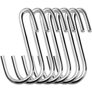 30 Pack 2.4 inches Heavy Duty S Hooks for Hanging, Pan Pot Holder Wire Shelves Rack Hooks for Hanging, S Shaped Hanger Metal Hooks for Kitchen Pots Utensils Jeans Clothes Bags Hats Towels Plants