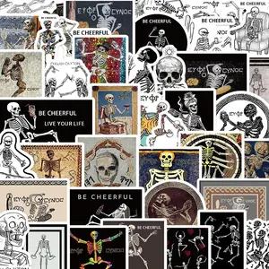 Skeleton Pattern Sticker, 62/1240pcs/set Waterproof Self Adhesive Decor Paper, Decor Sticker for Gift Greeting Card Water Bottle Laptop Phone, Ornaments, Aesthetic Stickers