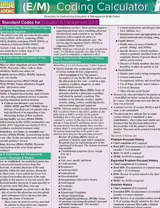 Evaluation & Management (E/M) Coding Calculator QuickStudy Laminated Reference Guide (QuickStudy Academic)