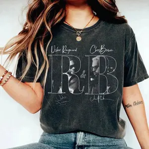 Men's 2026 Brown & Raymond R&B Signature Concert T-Shirt, Short-Sleeve Cotton Round Neck Soft Casual Streetwear Tee, Music Fan Gift