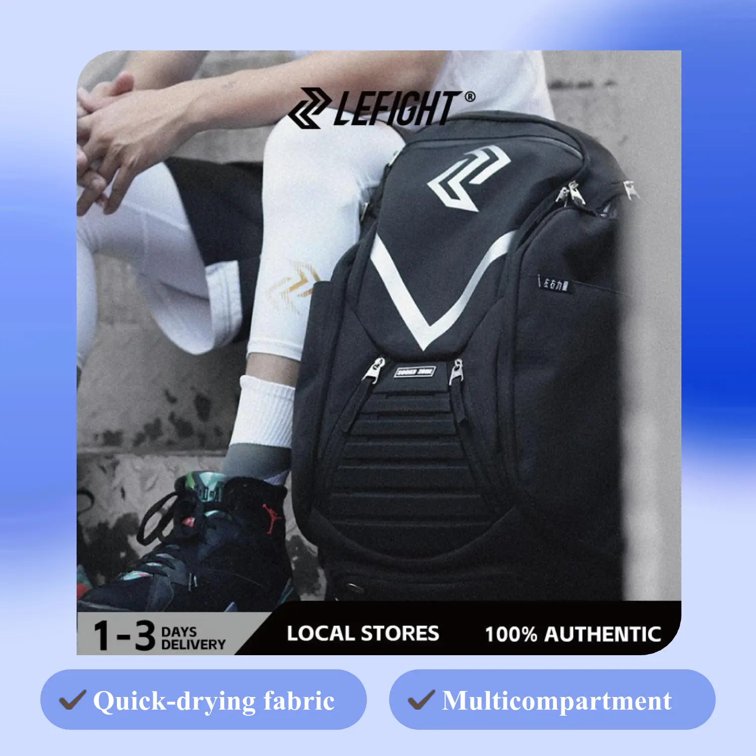 Don‘t pay $100 for a gym backpack. LEFIGHT 50L dupe—waterproof, shoe compartment, multi-sport. Same function, half the price.