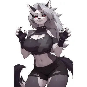 Cool Wolf Girl Vinyl Sticker for Laptops, Phone Cases & Water Bottles, Bold Monochrome Style, Glossy Finish, Perfect for Decorating Notebooks, Desks & Journals