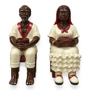 Francisco & Francisca 8” Pair (Set of 2) Resin Figurines - Santeria Perfect for Home Decor Decorative Ornaments