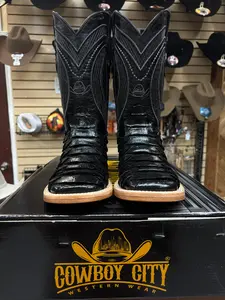 Cowboy City Black Jumbo -Print Cowboy Boots