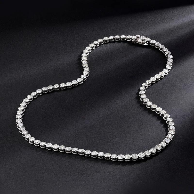 EWYA Sparkling 0.1ct 3mm Moissanite Tennis Bracelet with GRA for Women Party Fine Jewelry S925 Sterling Silver Diamond Bracelets