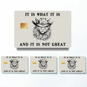 Creative Cat Pattern Credit Card Skin Sticker, 4 Counts/set Thin Waterproof Scratch Resistant Card Sticker, Personalized Bank Card Skin Protector