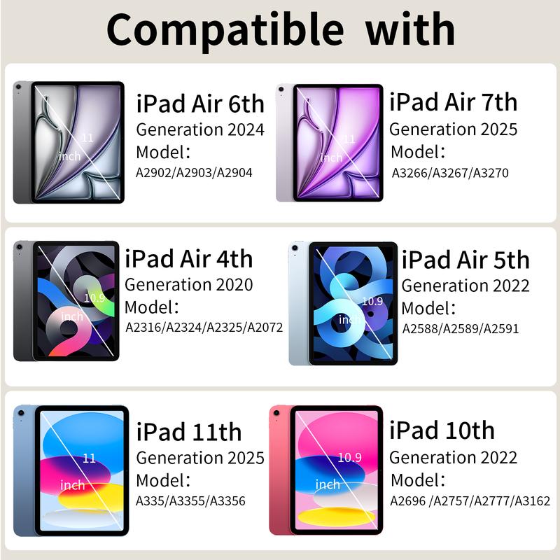 KENKE Backlit Detachable Magnetic Keyboard Case Shockproof Pencil Holder Anti-fall Keycaps UK QWERTY Layout Fit for iPad(A16)11th Gen 11 Inch 2025,iPad 10th Gen 2022,iPad Air 11 Inch M3(2025)/M2(2024) 7th/6th Gen,iPad Air 5th/4th Gen 2022/2020 10.9 Inch